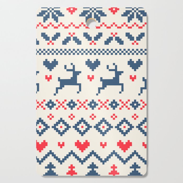 Deer Christmas Art Print  Cutting Board