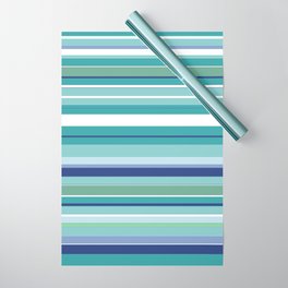 Tropical Blue Stripe|Banana Leaf Coordinate|Renee Davis Wrapping Paper