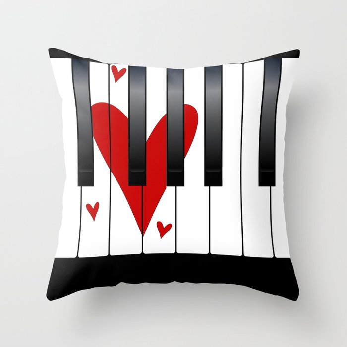 Love Piano Throw Pillow
