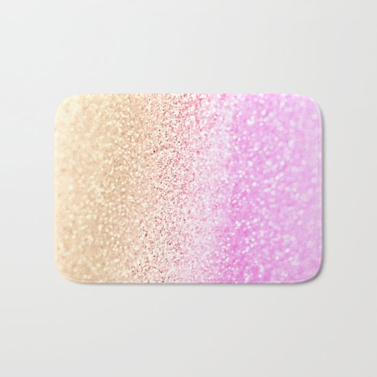 GOLD PINK GLITTER by Monika Strigel Bath Mat
