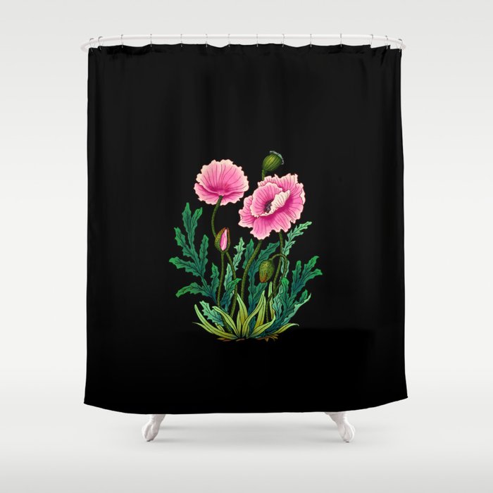 Minhwa: Poppy: Opera B Type  Shower Curtain