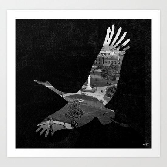 Bird City Collage Art Print