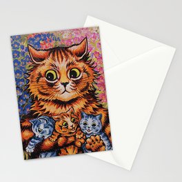 Louis Wain- A Cat and Her Kittens Stationery Card