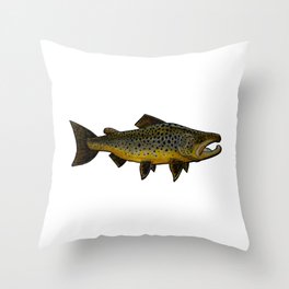 Brown trout Throw Pillow