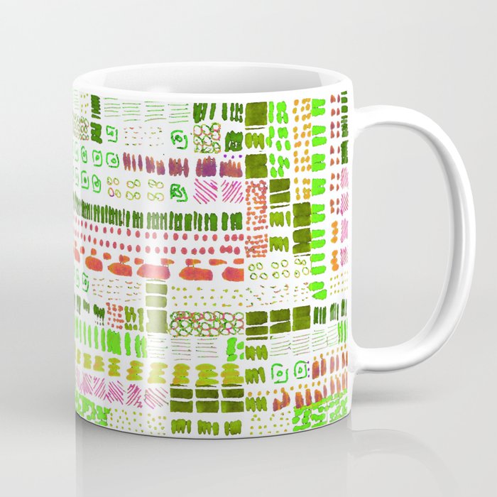green and red orange ink marks hand-drawn collection Coffee Mug