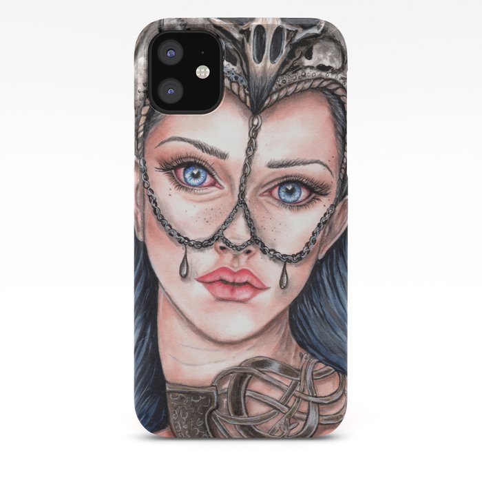Viking Warrior Princess Fantasy Art Skull Crown Laurie Leigh Iphone Case By Laurieleighart