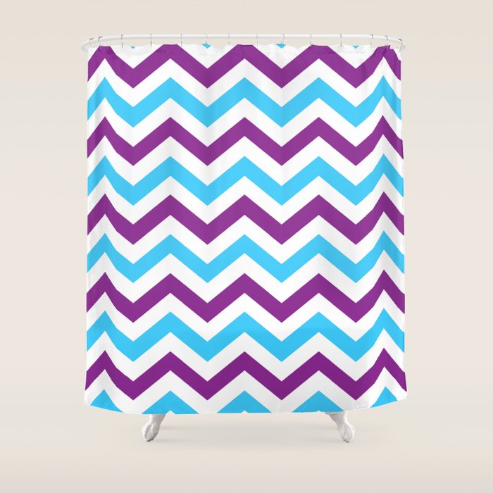 Chevron Zig Zag Pattern Blue Purple Shower Curtain By Jsdavies