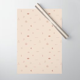 Southwestern Symbolic Pattern in Coral & Cream Wrapping Paper