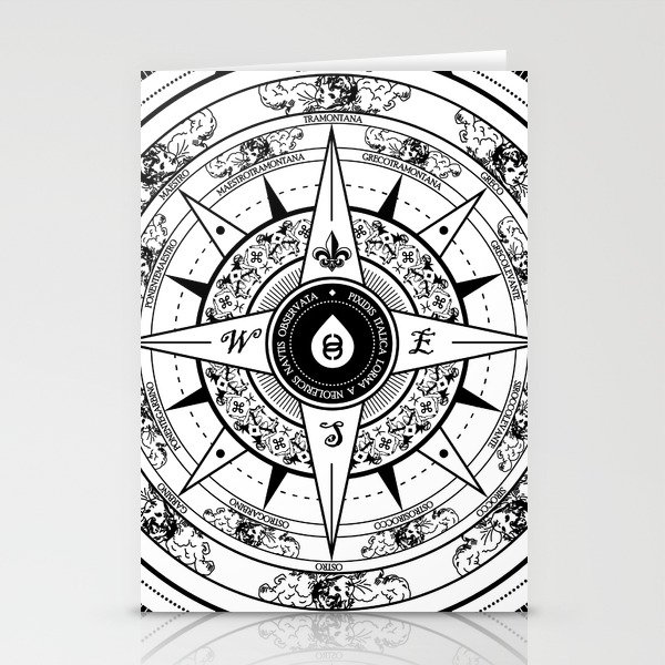 Compass Rose Stationery Cards