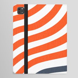 Red White and Blue Stripe Wave  iPad Folio Case