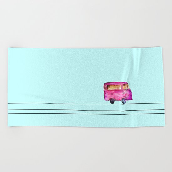 Little bus Beach Towel