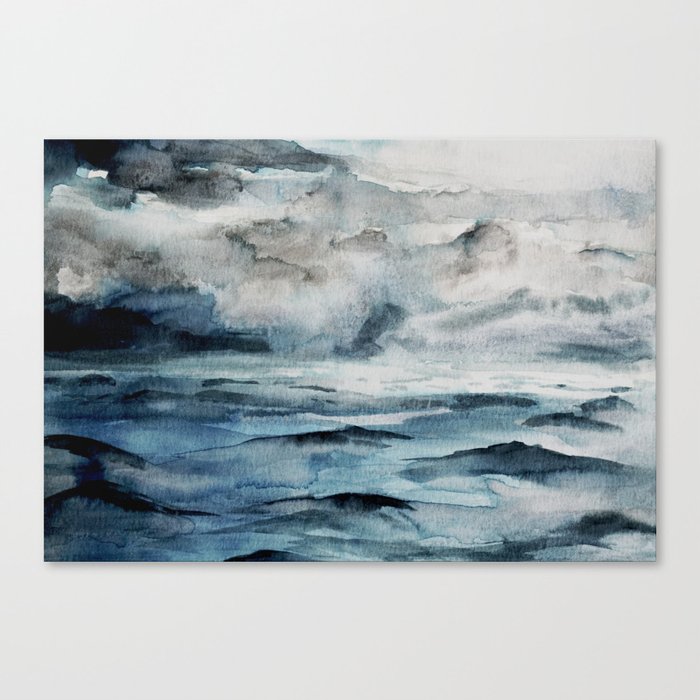 Storm, ocean, sea winter Canvas Print