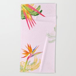 Tropical Flowers Beach Towel