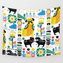 The Great Wave Of Pug Wall Tapestry By Huebucket Society6