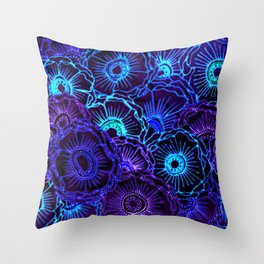Neon Blossoms Throw Pillow