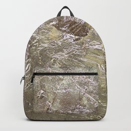 Golden Abstract Minimal Collage of Gold Leaves. Backpack