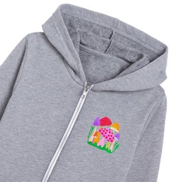 Women's Diversity with Happy Mushrooms  Kids Zip Hoodie