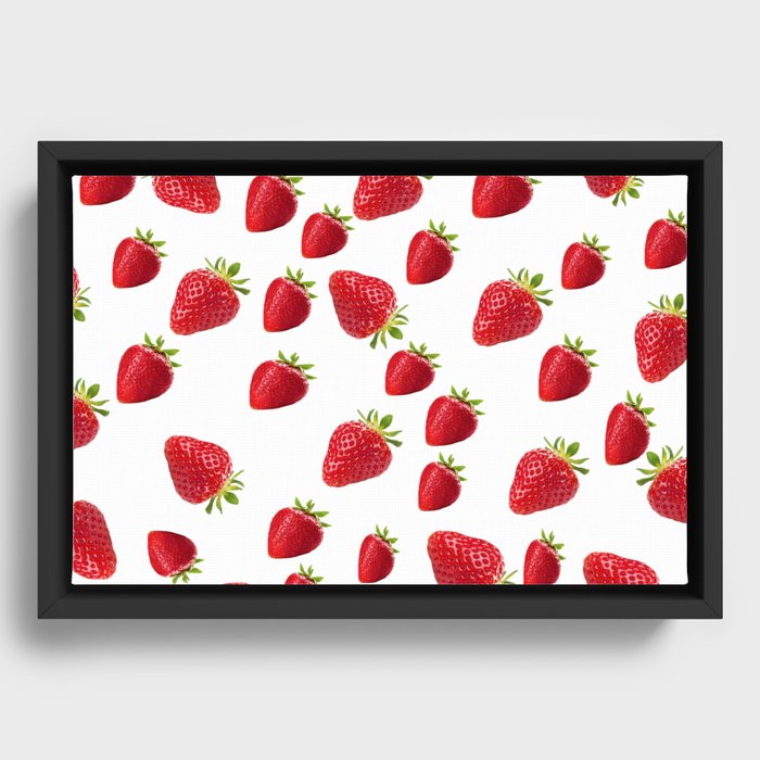 Strawberry Pattern  Framed Canvas