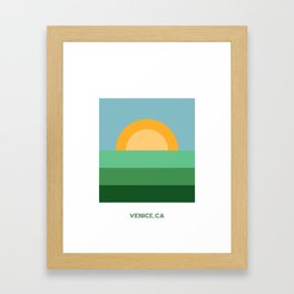 Venice, CA Framed Art Print | Concept, Sunrise, Digital, Happy, Pop Art, Venice, Sunset, Yellow, Sky, Comic 