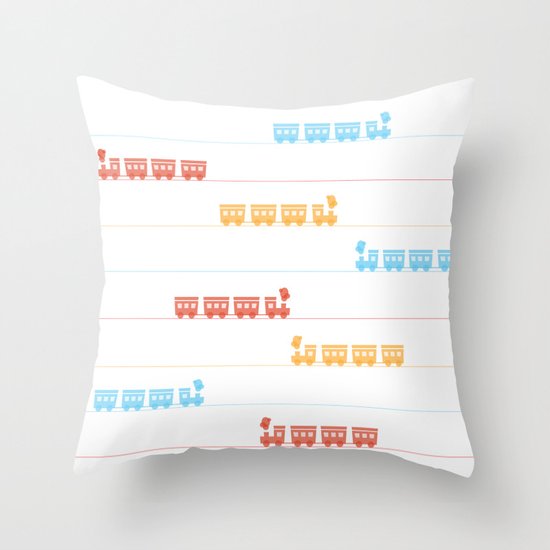 The Essential Patterns of Childhood - Train Throw Pillow