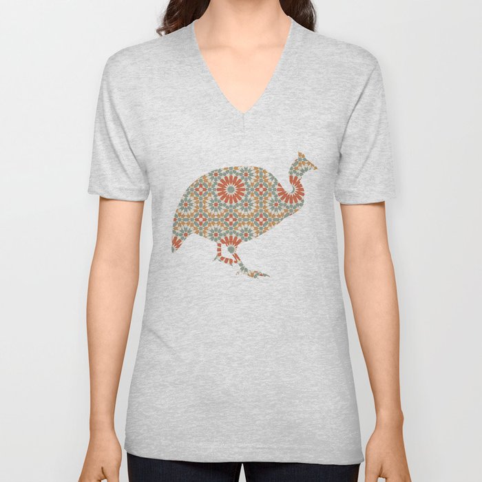 TURKEY SILHOUETTE WITH PATTERN V Neck T Shirt