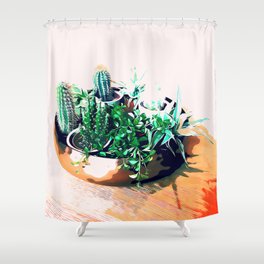 Cacti in a Copper Pot #society6 #decor #buyart Shower Curtain