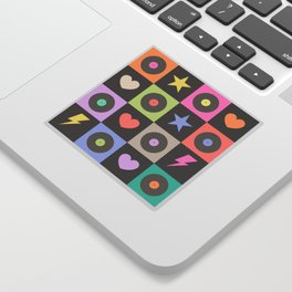 Colorful Checkerboard 80s Sticker