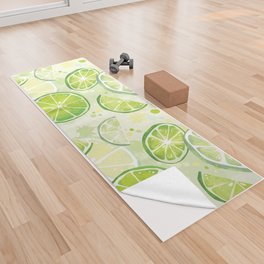 Fresh Lime Slices Yoga Towel