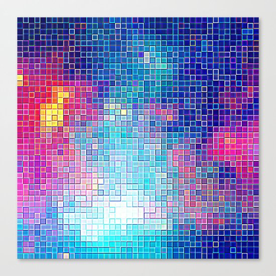 Colorful Abstract Pixels Canvas Print