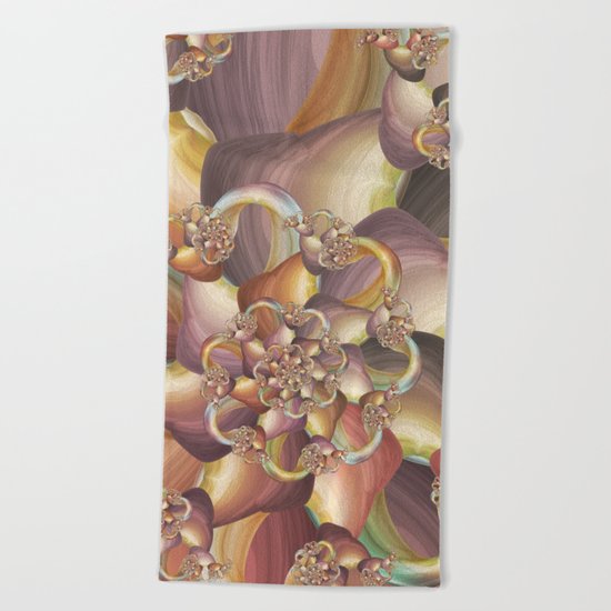 Quiescence Floral Fractal Beach Towel