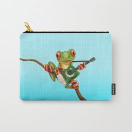 Tree Frog Playing Acoustic Guitar with Flag of Pakistan Carry-All Pouch