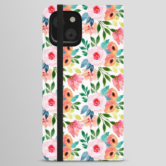 Beautiful watercolor flowers iPhone Wallet Case