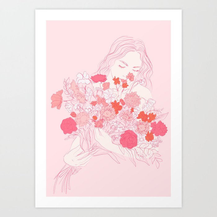 pink bouquet Art Print