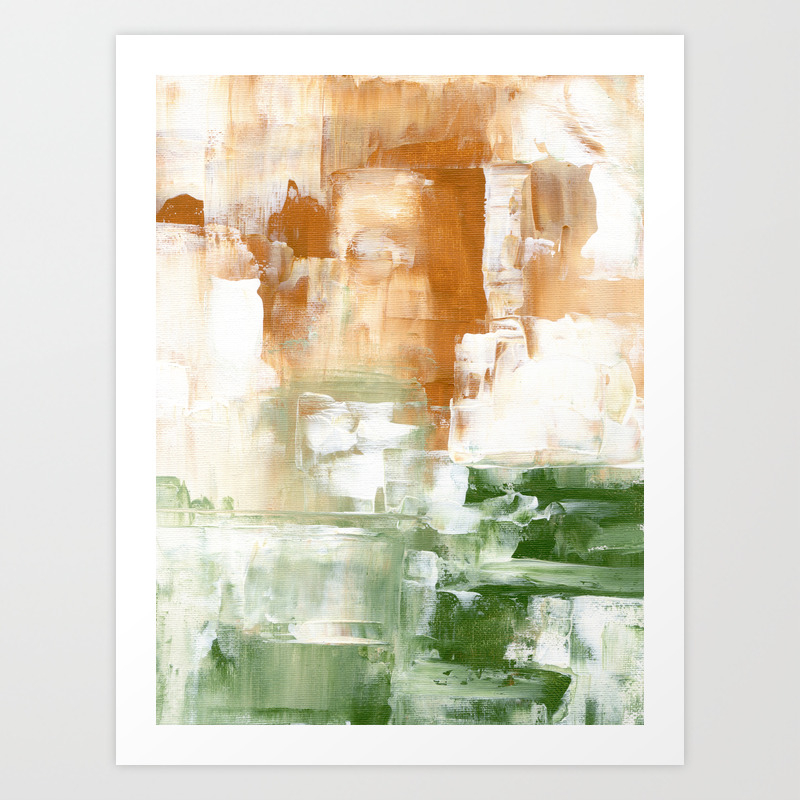 Ejaaz Haniff Abstract Acrylic Palette Knife Painting Olive Green