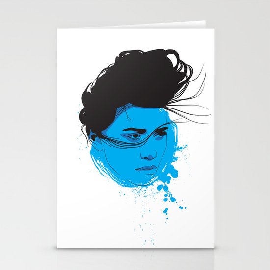 Black, blue & white I Stationery Cards