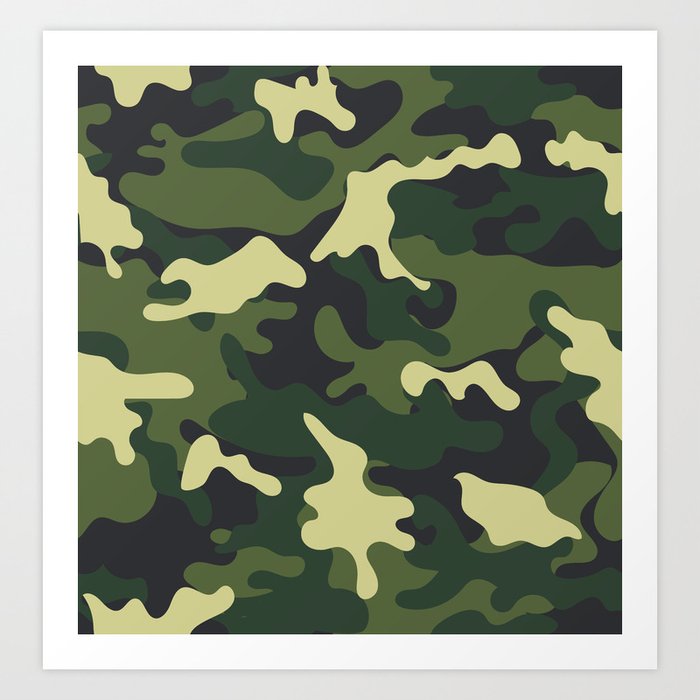 Army Green Camouflage Camo Pattern Art Print by PRODUCTPICS