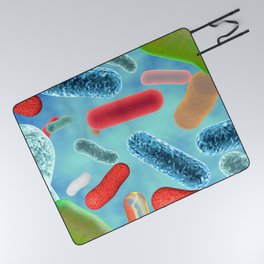 "PRETTY E. COLI" Pattern Microscopic Image Photo...Micro Picnic Blanket