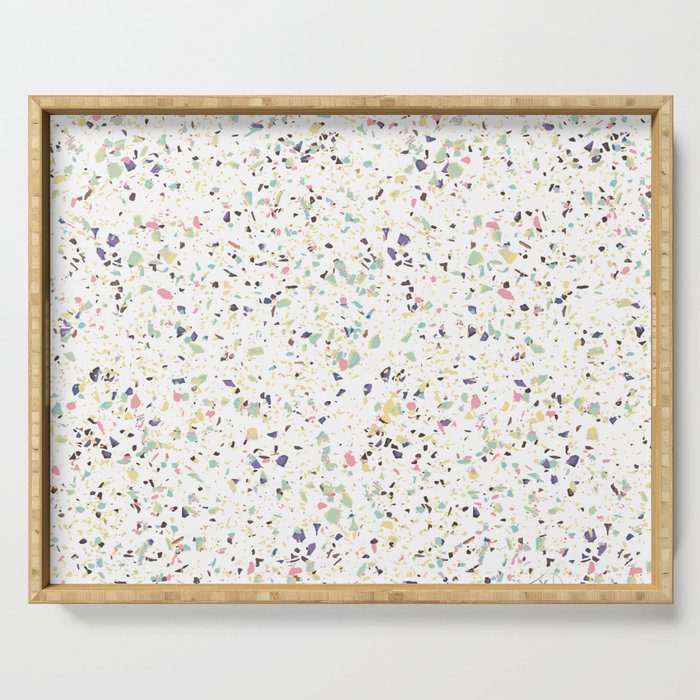 Classy vintage marble terrazzo pastel abstract design Serving Tray