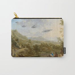 They were here all along / Countryside Carry-All Pouch | Classic, Sci-Fi, Surreal, Horses, Aliens, Landscape, Ufo, Horse, Mountains, Surrealism 