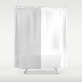 Silver Grey And White Split in Vertical Halves Shower Curtain