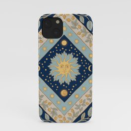 Sun Moon and Stars Celestial Blue iPhone Case