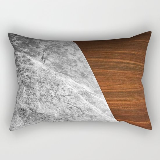 Wooden Marble Rectangular Pillow