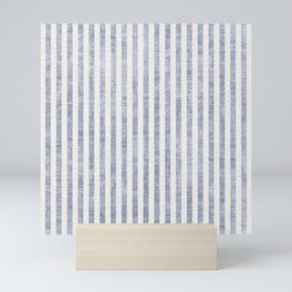 AEGEAN TICKING STRIPE BLUE Mini Art Print