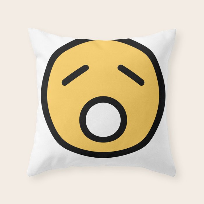 Smiley Face Sad Sleepy Looking Throw Pillow By Dogboo Society6