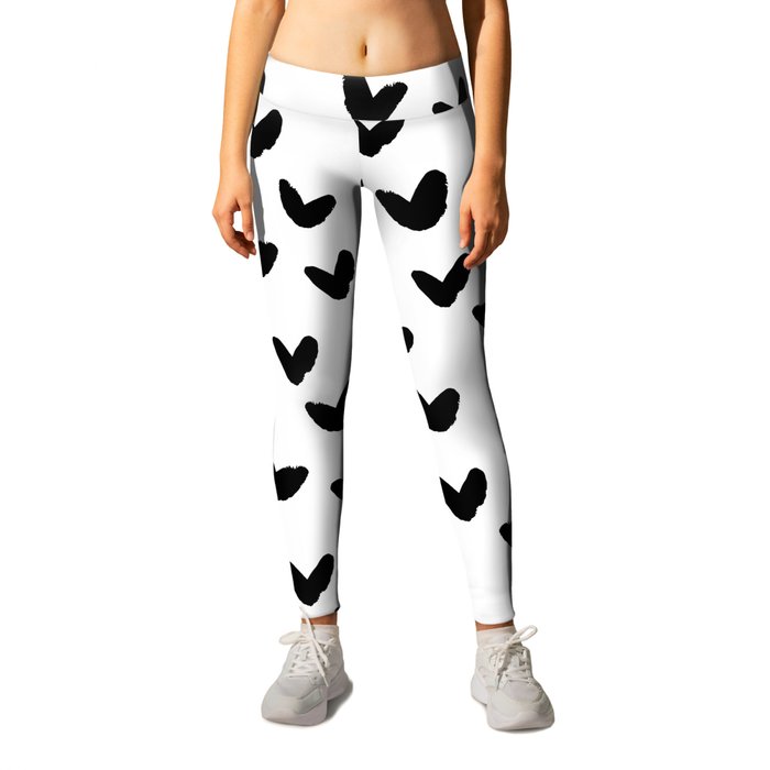 White & Black - Love Heart Pattern - Mix & Match with Simplicty of life Leggings