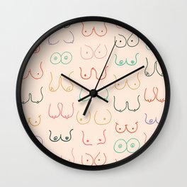Pastel Boobs Drawing Wall Clock