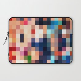 geometric pixel square pattern abstract background in brown blue red Laptop Sleeve
