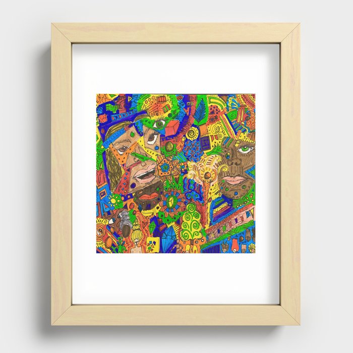 Faces and Doodles  Recessed Framed Print