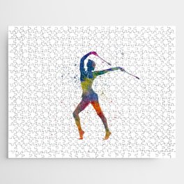 Rhythmic gymnastics in watercolor Jigsaw Puzzle