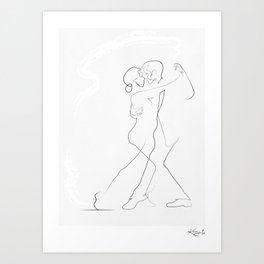'Tango i, detail', Dancer Line Drawing Art Print